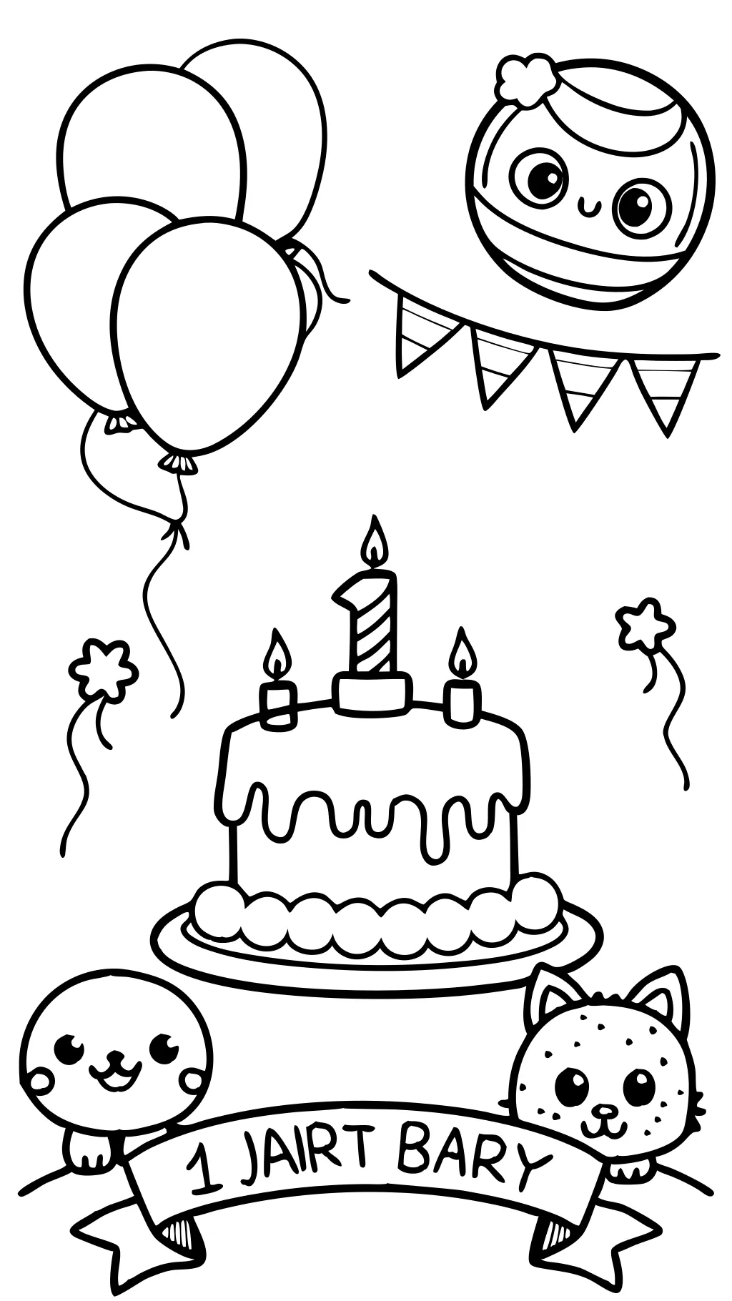 first birthday coloring pages